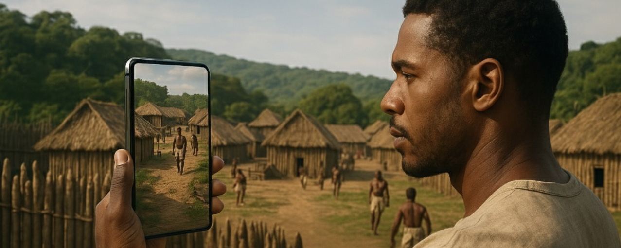 homem segurando celular